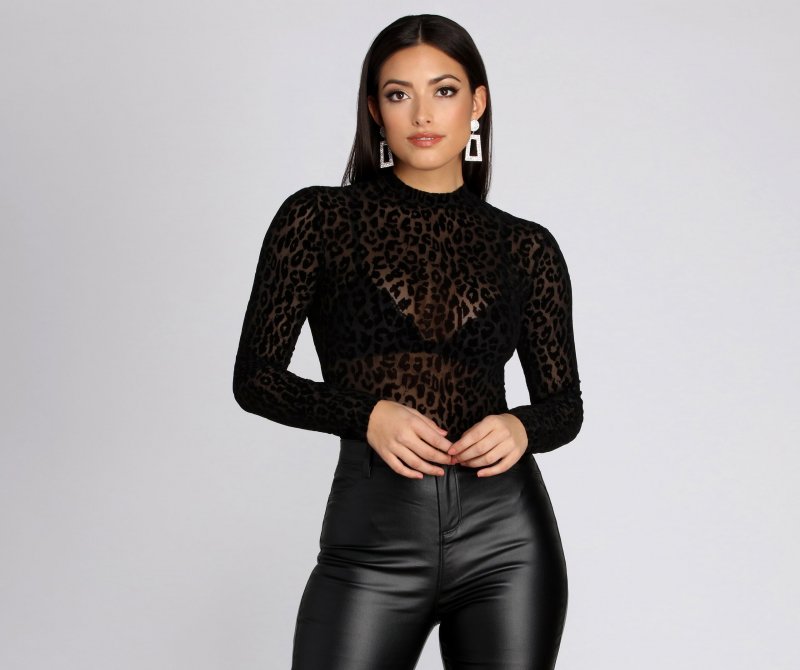 TableClothsUs Spot Me Leopard Bodysuit