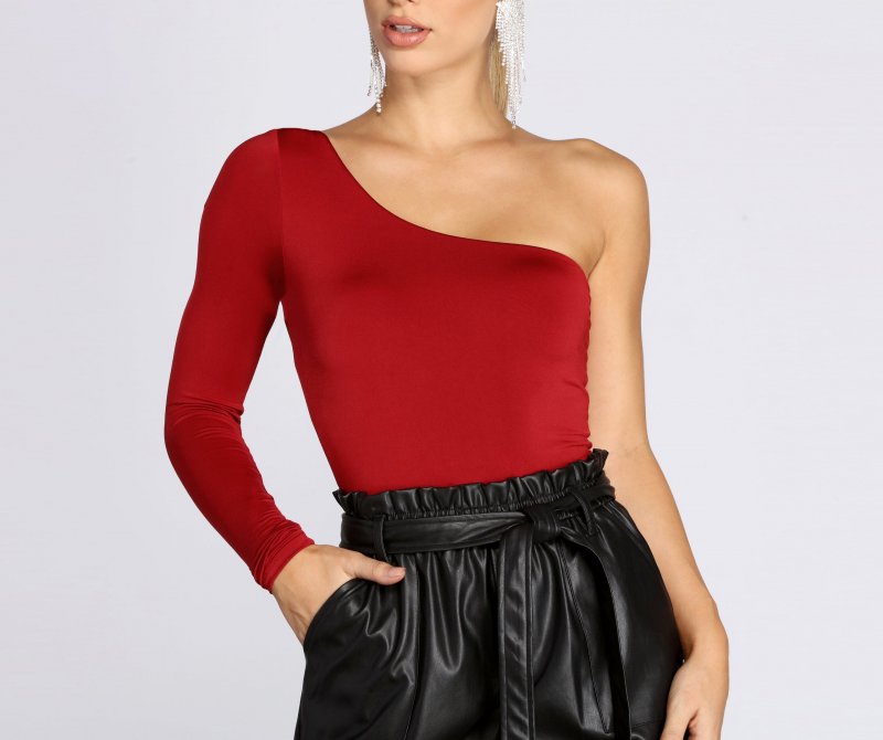 TableClothsUs Chic Vibes One Shoulder Bodysuit