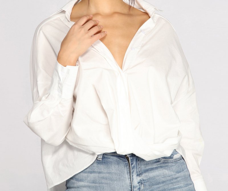 TableClothsUs Wrap Front Poplin Top