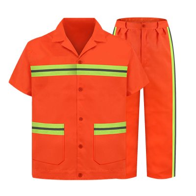 Short-sleeved suit-uniform (with reflective strips on pockets)