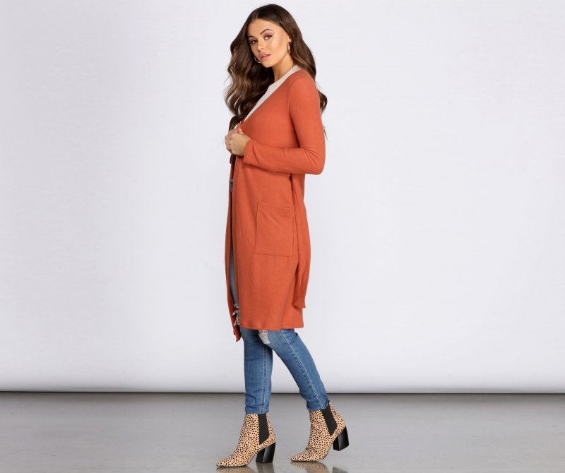 TableClothsUs Brushed Knit Belted Cardigan