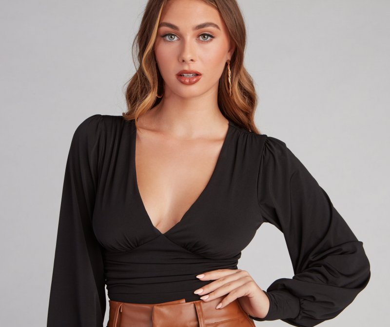 TableClothsUs Bring The Drama Puff Sleeve Bodysuit