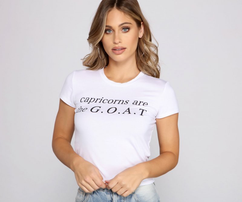 TableClothsUs Capricorns Are The Goat Graphic Tee Shirt