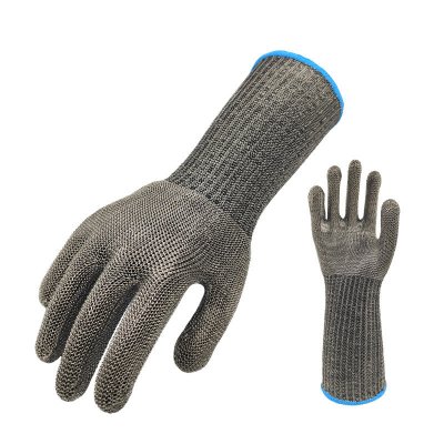 Long stainless steel cut resistant gloves