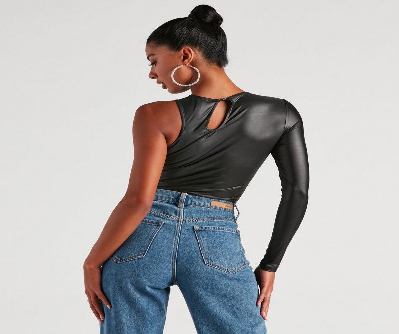 TableClothsUs My Edgy Side One Shoulder Bodysuit