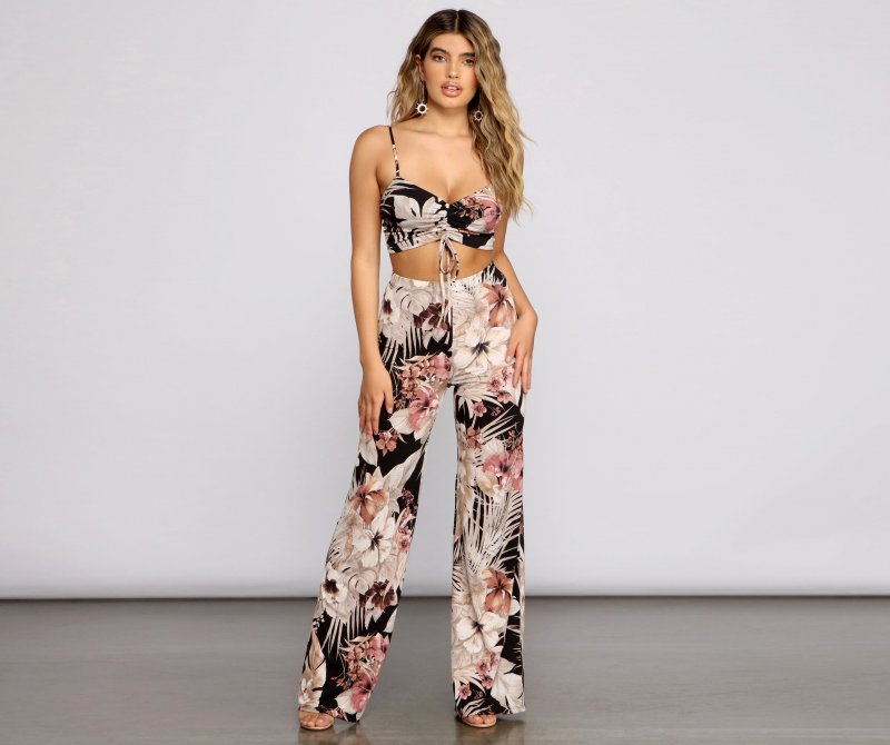 TableClothsUs Island Vacay Tropical Crop Top