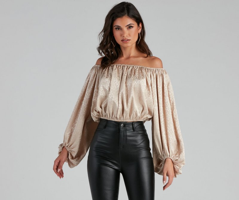 TableClothsUs On The Prowl Satin Leopard Blouse