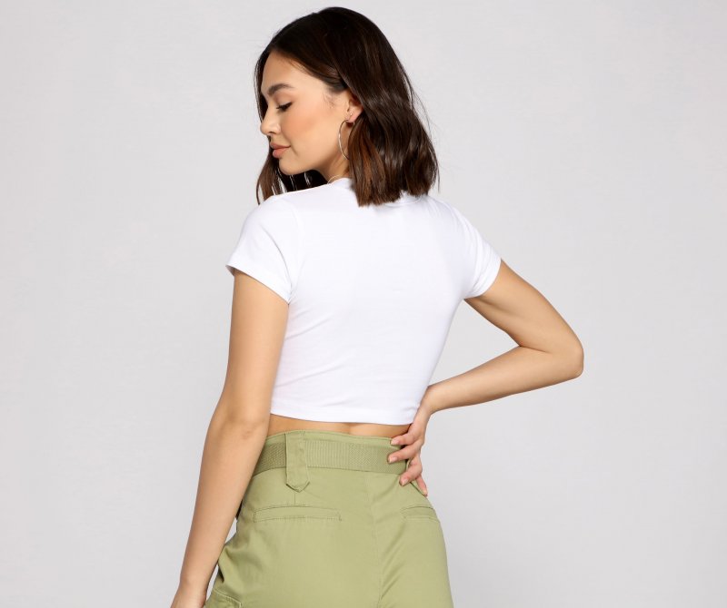 TableClothsUs Spoiled Script Crop Top