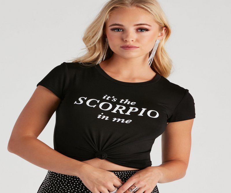 TableClothsUs Scorpio Season Graphic Crop Tee