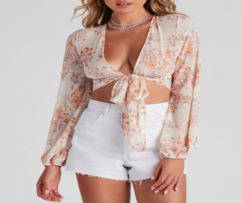 TableClothsUs Breezy Boho-Chic Tie-Front Top