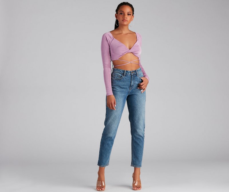 TableClothsUs Your Moment Slinky Wrap Crop Top