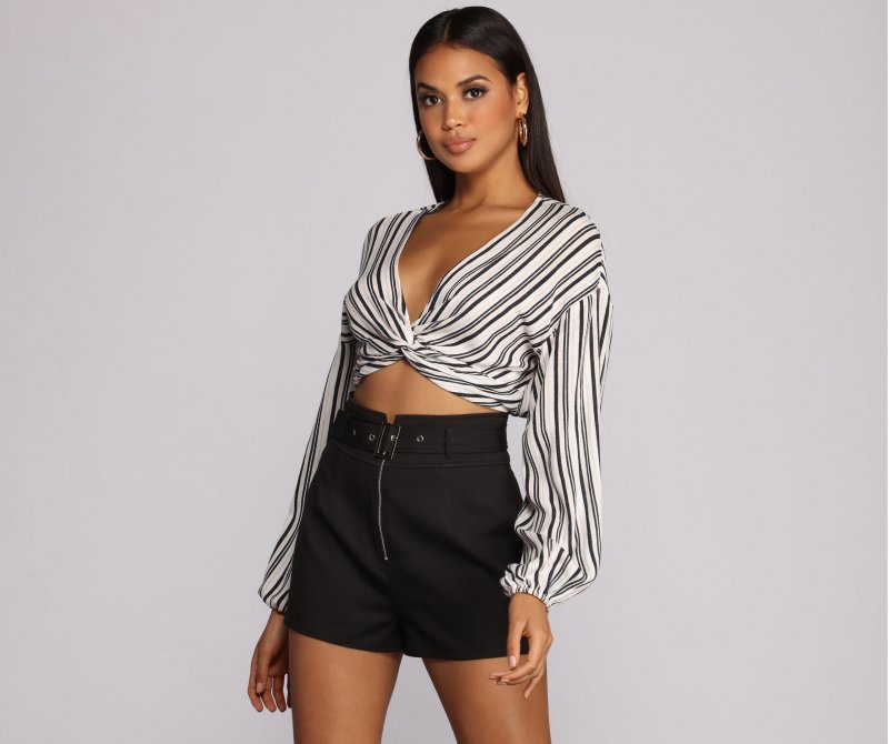 TableClothsUs Stripe Vibes Crop Top