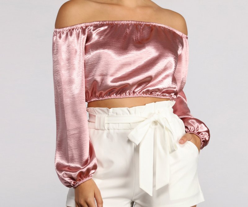 TableClothsUs Stunning Sophistication Satin Crop Top