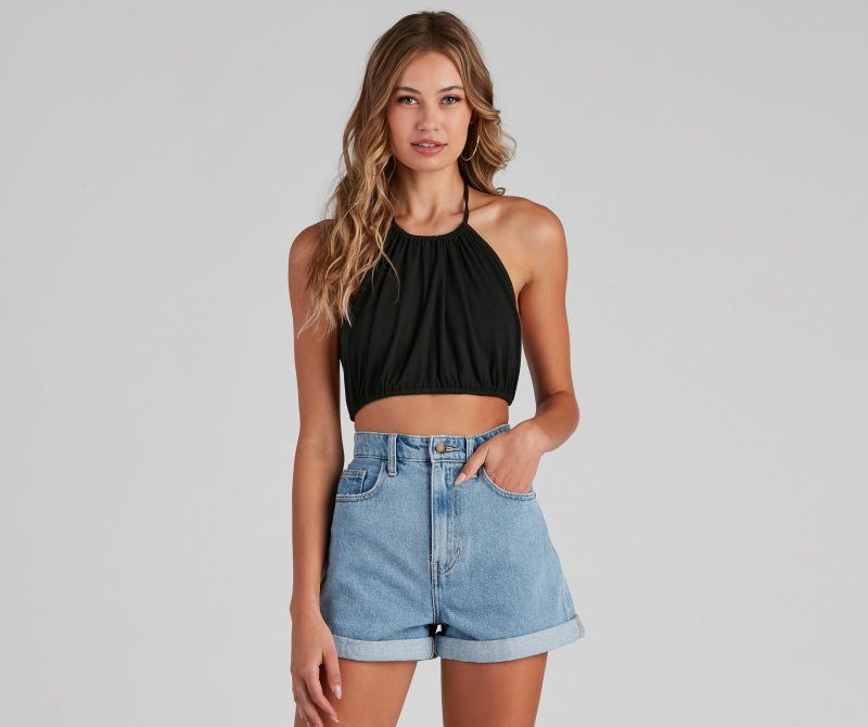 TableClothsUs Always Needed Halter Crop Top