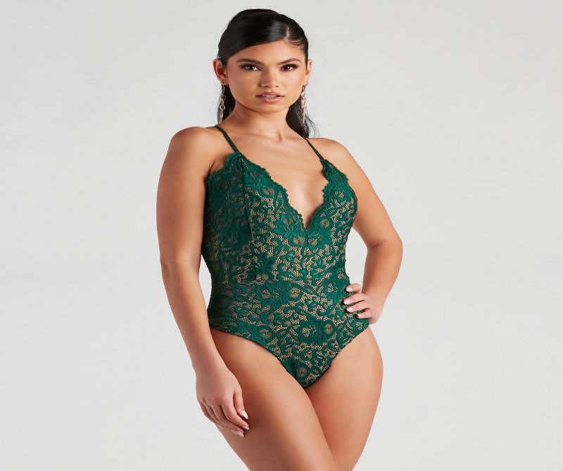 TableClothsUs See Me In Lace Scallop Bodysuit