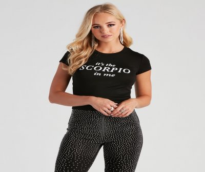 TableClothsUs Scorpio Season Graphic Crop Tee