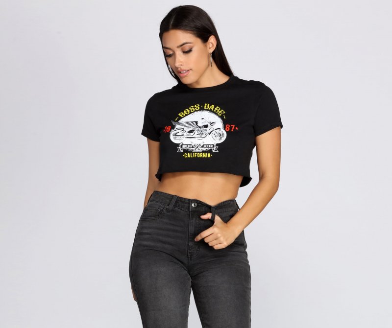 TableClothsUs Boss Babe Moto T-Shirt