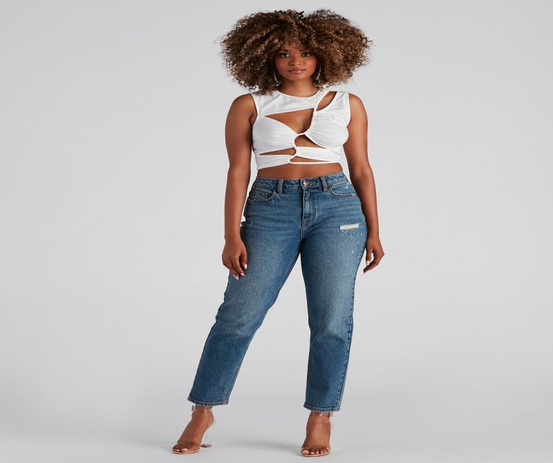 TableClothsUs Edgy Love Cutout Crop Top