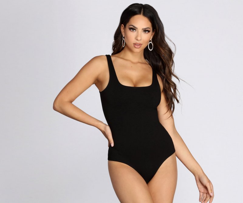 TableClothsUs Ponte Knit Square Neck Bodysuit