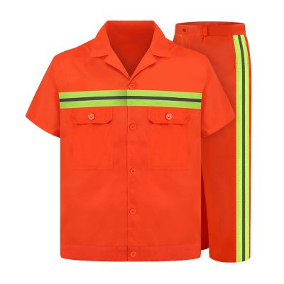 Short-sleeved suit-polyester cotton fine twill